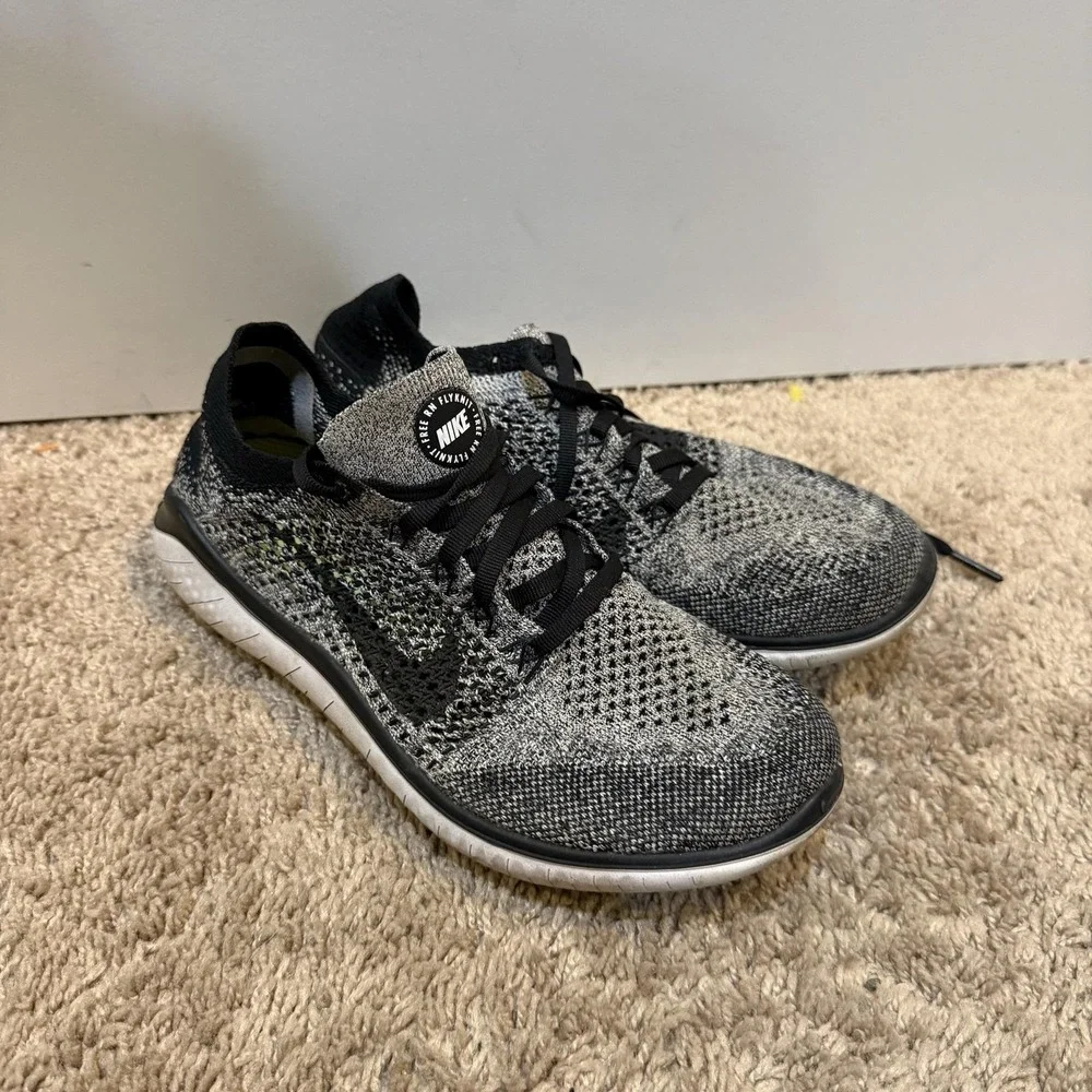 Nike Free RN Flyknit Shoes Womens Size 7 Gray Running Cushioned Sneakers